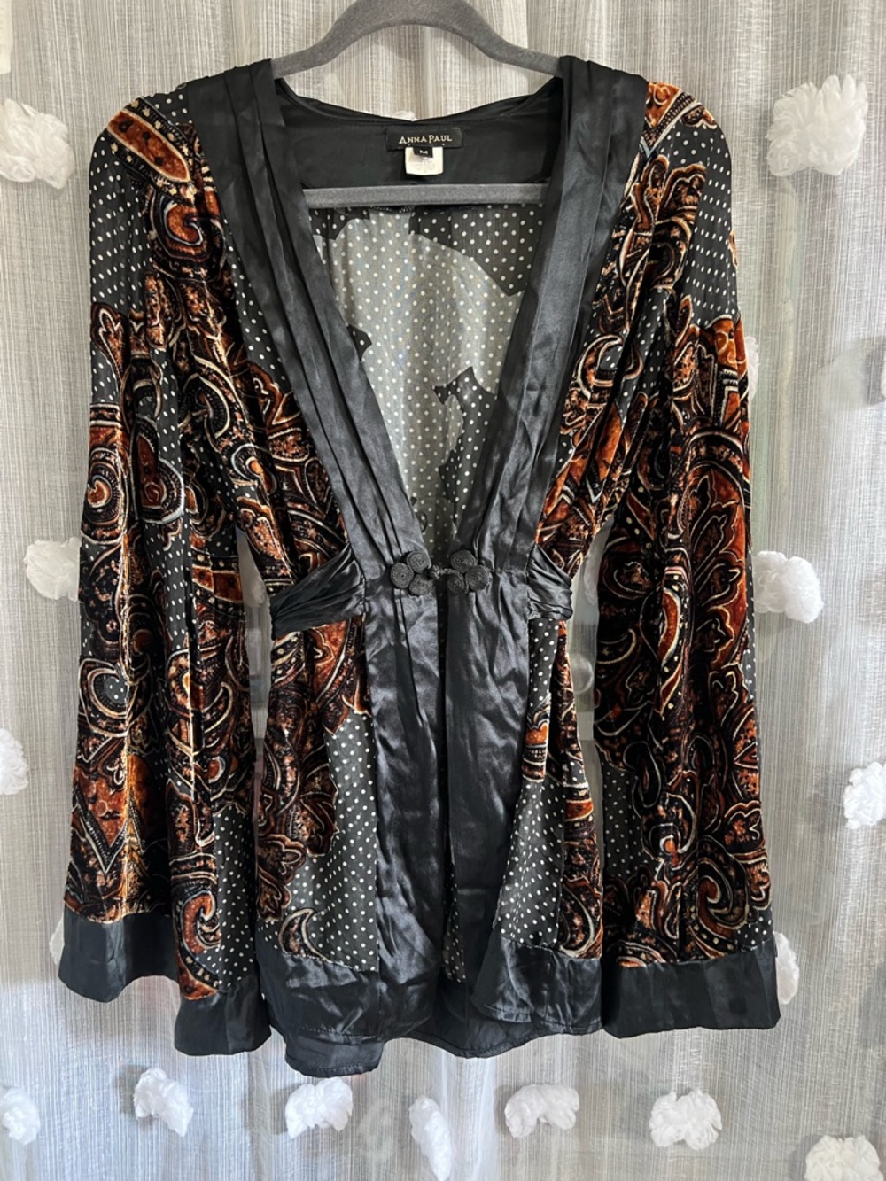 Anna Paul Polka Dot Velvet Burnout tunic